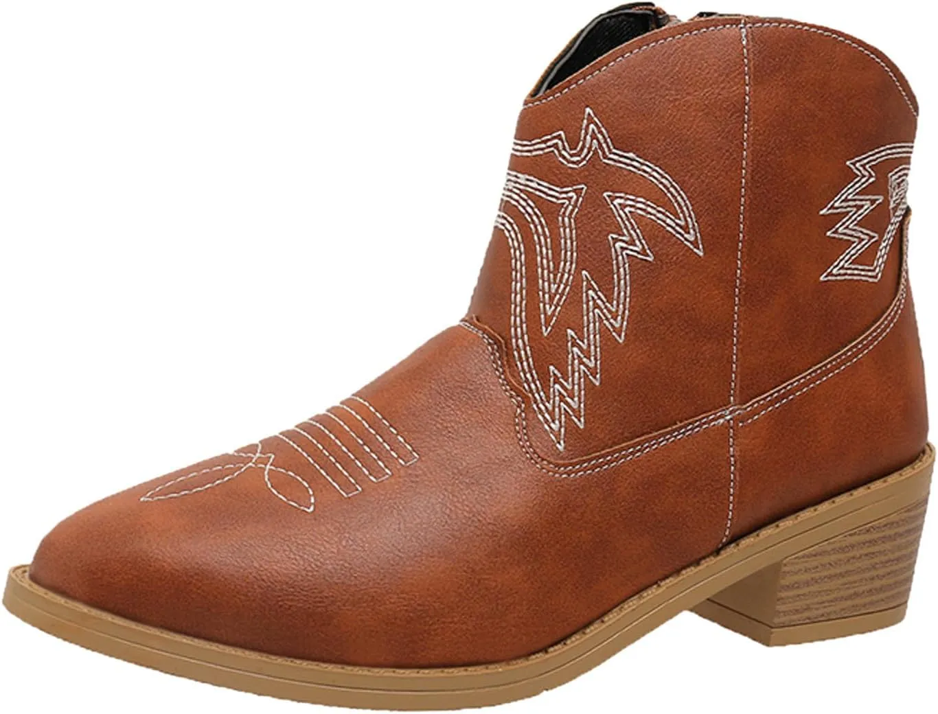 Ankle Boots for Women Dressy Chunky Heel Boots for Women Western Chunky Heel Pointed Toe Slip on Women Cowboy Boots