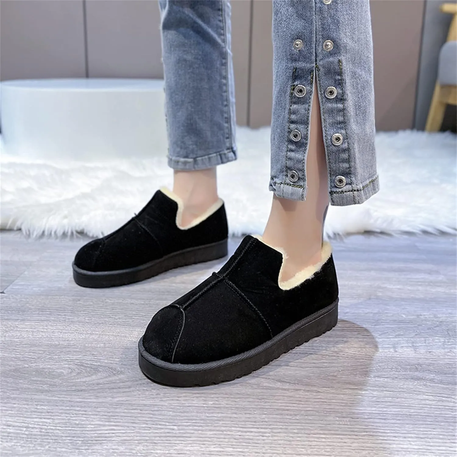 Ankle Winter Boots for Women Slip on Comfortable Ankle Fashion Boot Lace up Ankle Booties Casual Cold Weather Booties