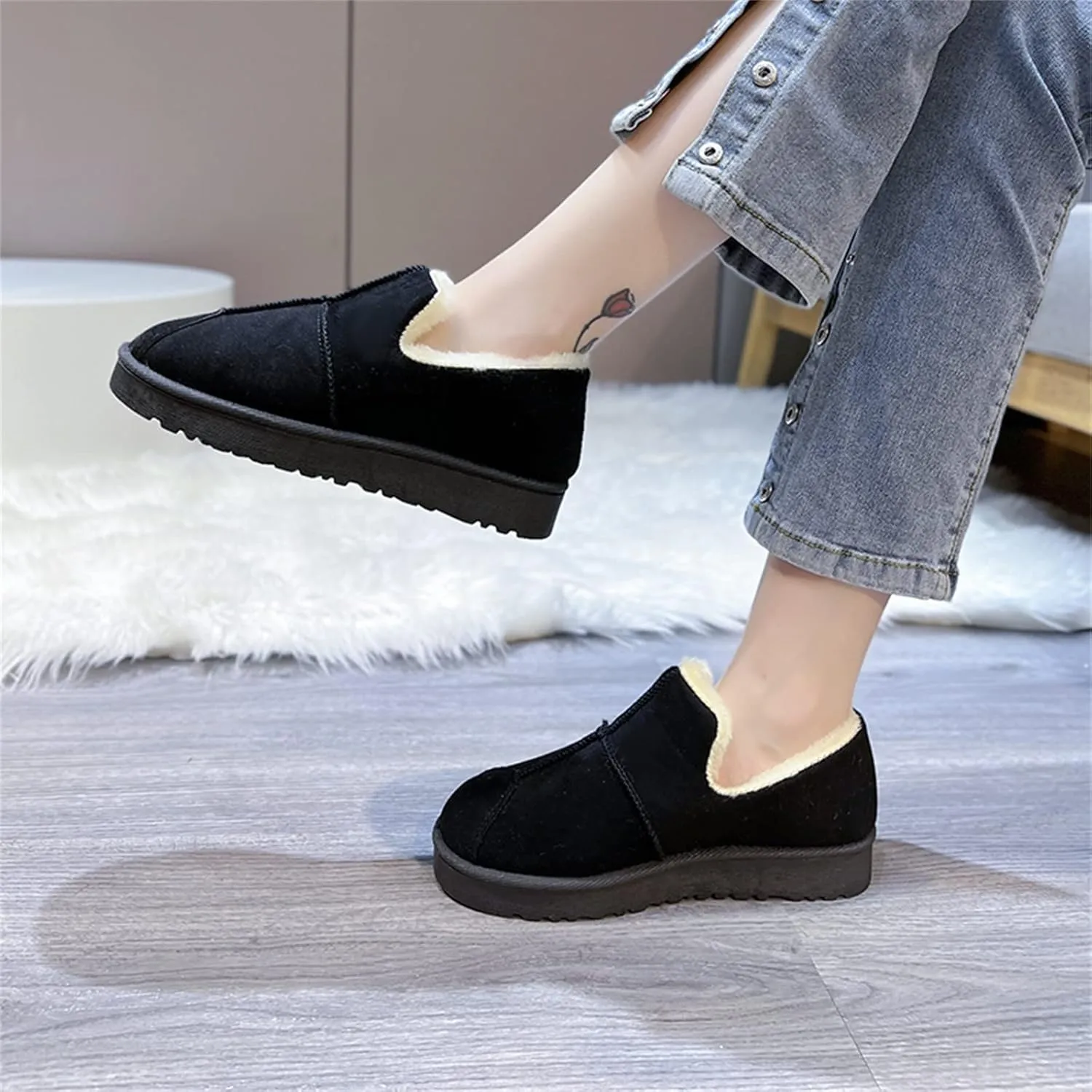 Ankle Winter Boots for Women Slip on Comfortable Ankle Fashion Boot Lace up Ankle Booties Casual Cold Weather Booties