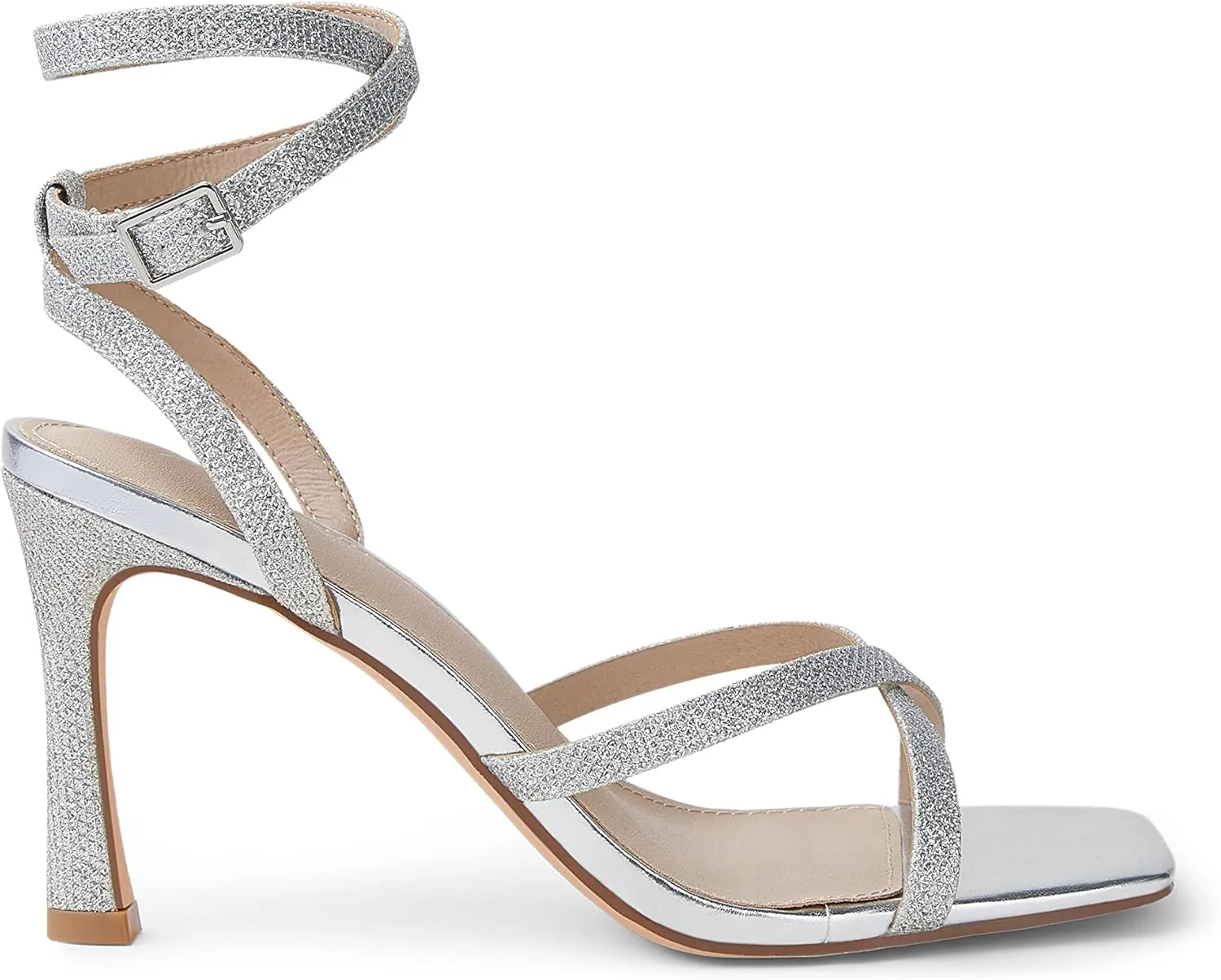 Arromic High Heels for Women Strappy Stilettos Square Open Toe Buckle Ankle Strap Sexy Wedding Dress Heeled Sandals