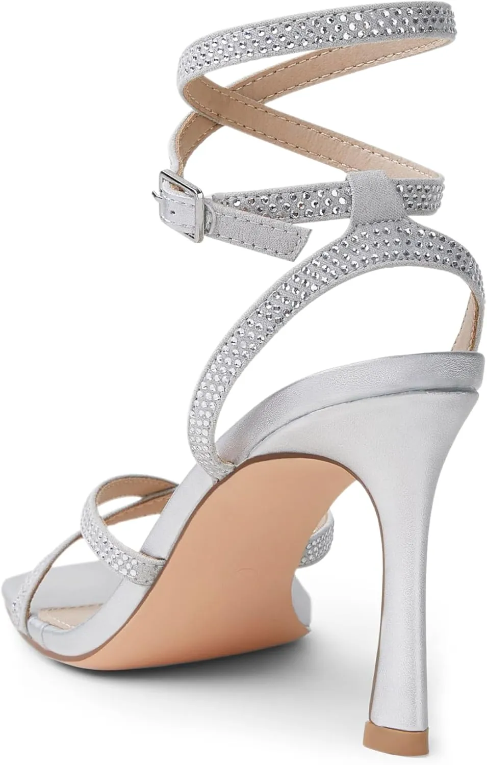 Arromic High Heels for Women Strappy Stilettos Square Open Toe Buckle Ankle Strap Sexy Wedding Dress Heeled Sandals