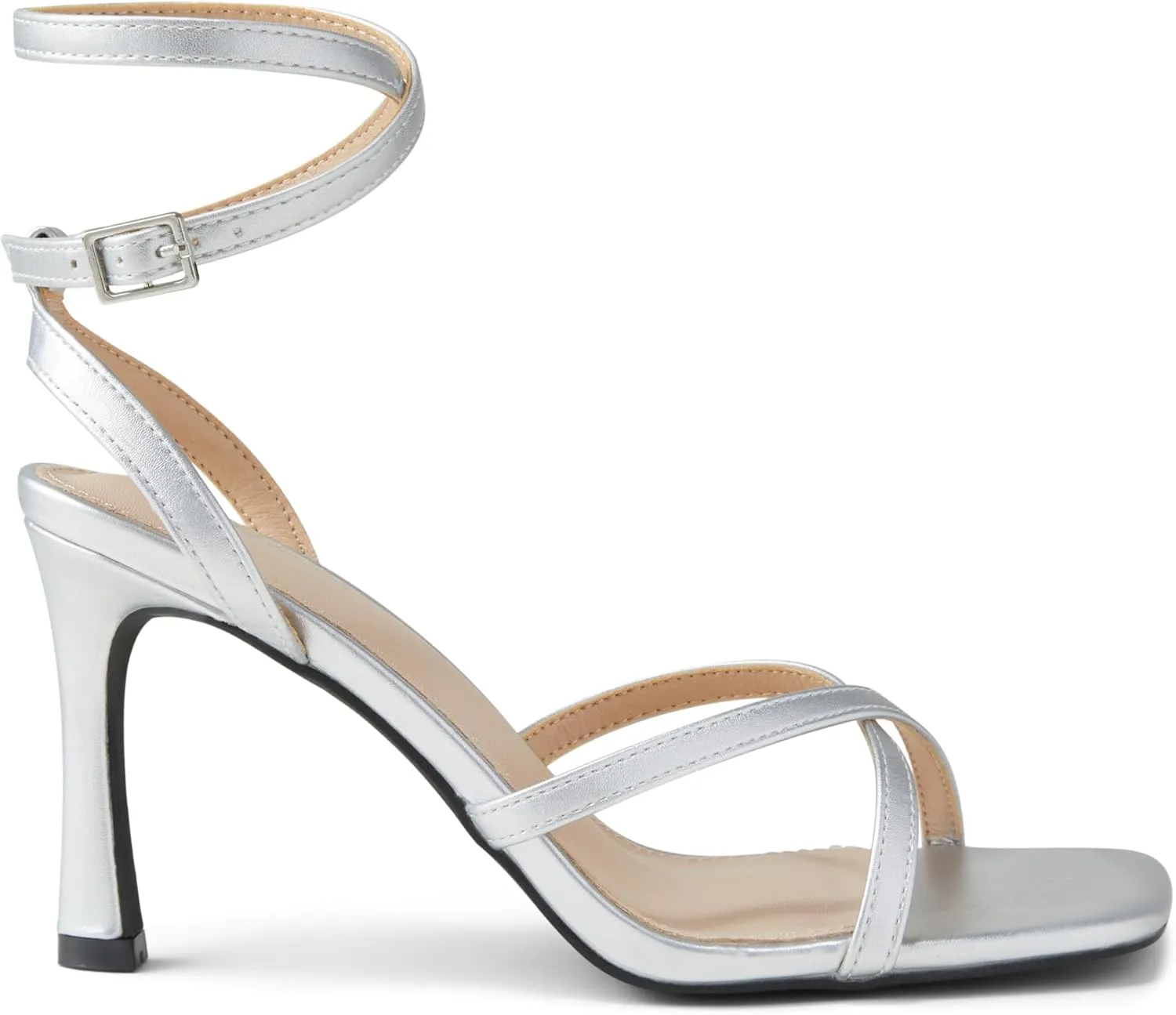 Arromic High Heels for Women Strappy Stilettos Square Open Toe Buckle Ankle Strap Sexy Wedding Dress Heeled Sandals