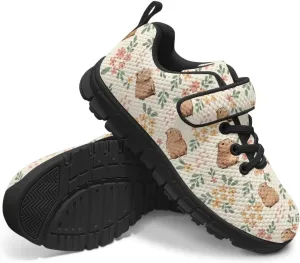 Capybara Print Boys Girls Outdoor Sneakers Breathable Athletic Shoes Non Slip Running Tennis Sneaker