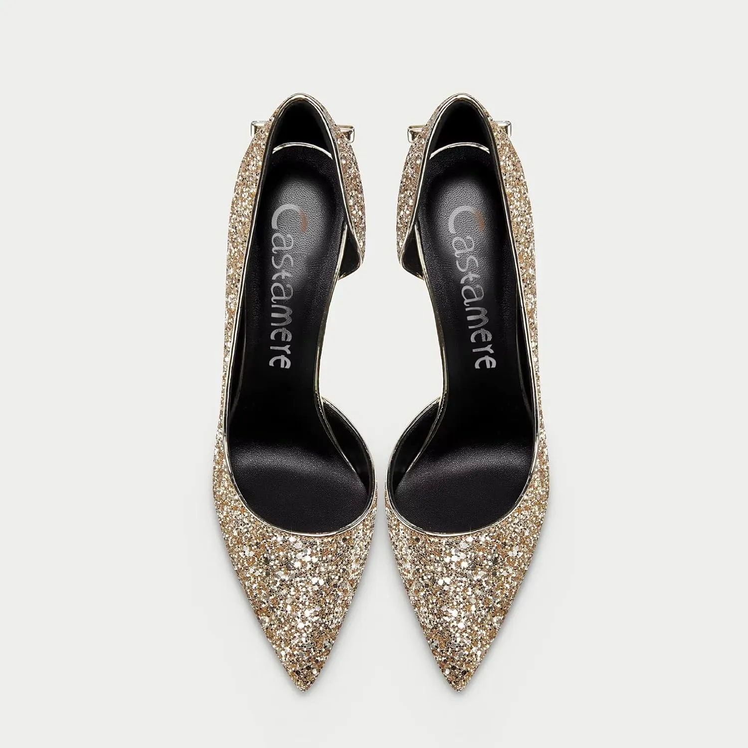 Castamere Gretta Glitter High Heels with Butterfly Bow, Elegant 3.3Inches Metallic Stiletto and Pointed Toe Design for Women