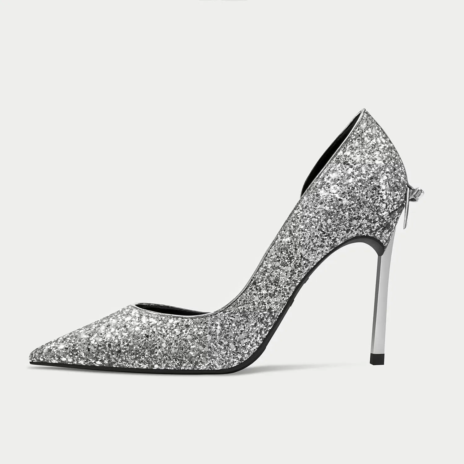 Castamere Gretta Glitter High Heels with Butterfly Bow, Elegant 3.3Inches Metallic Stiletto and Pointed Toe Design for Women