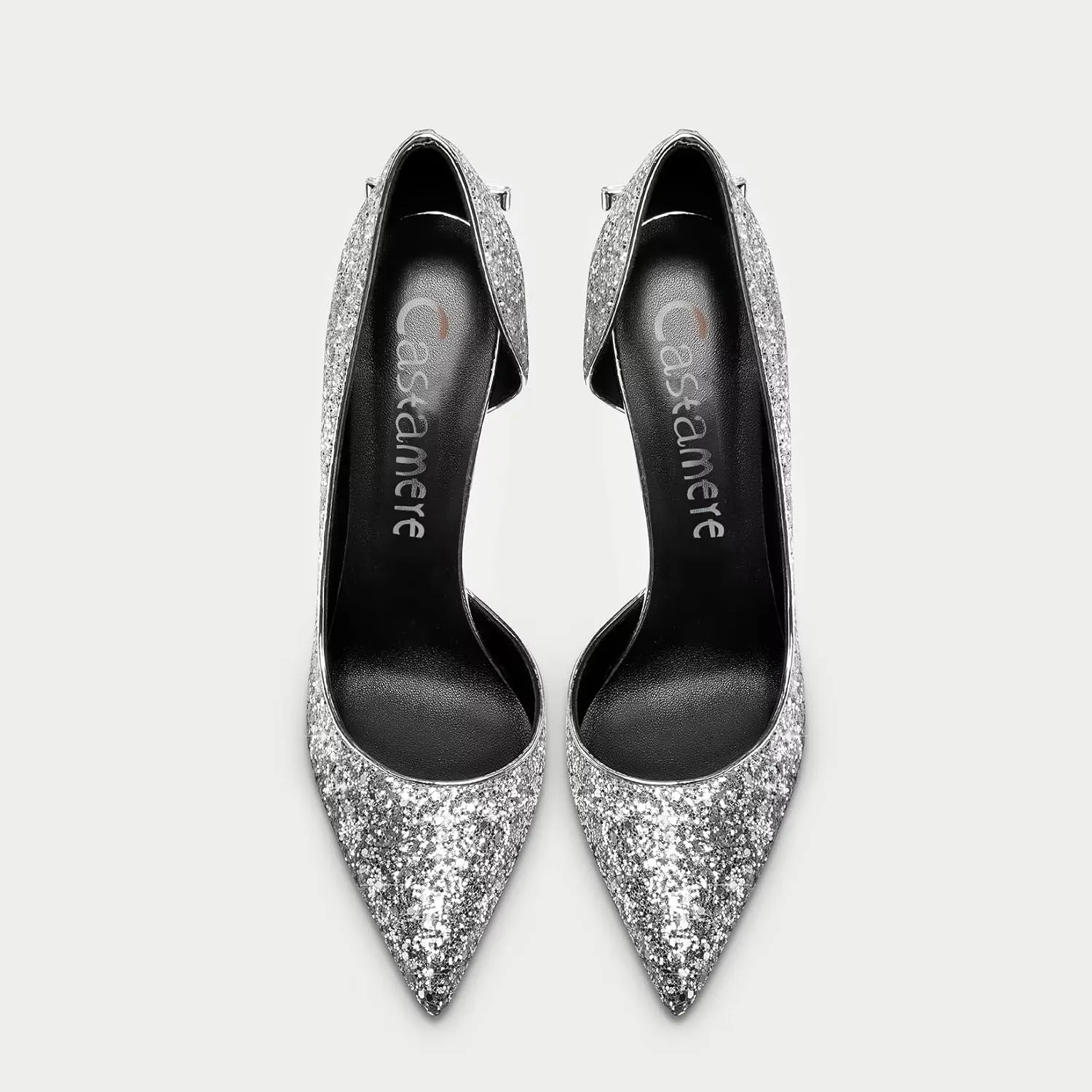 Castamere Gretta Glitter High Heels with Butterfly Bow, Elegant 3.3Inches Metallic Stiletto and Pointed Toe Design for Women