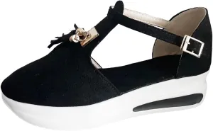 Closed Toe Sandals Women Womens Sandals Summer Casual Closed Toe Hollow Strappy Flat Sandals Buckle Strap Sandals