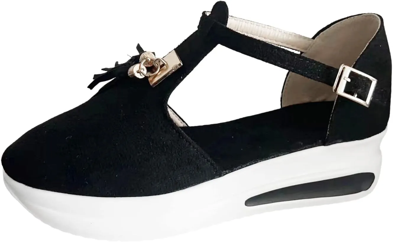 Closed Toe Sandals Women Womens Sandals Summer Casual Closed Toe Hollow Strappy Flat Sandals Buckle Strap Sandals