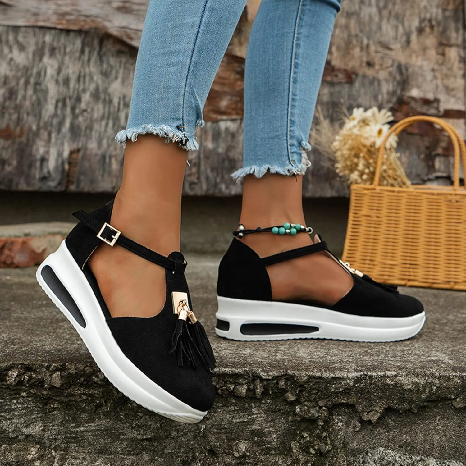Closed Toe Sandals Women Womens Sandals Summer Casual Closed Toe Hollow Strappy Flat Sandals Buckle Strap Sandals