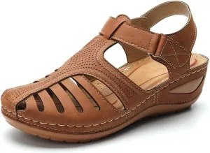 Closed Toe Sandals Women Womens Summer Sandals Casual Bohemia Gladiator Closed Toe Wedge Shoes Comfort Ankle Strap Slip On Platform Sandals