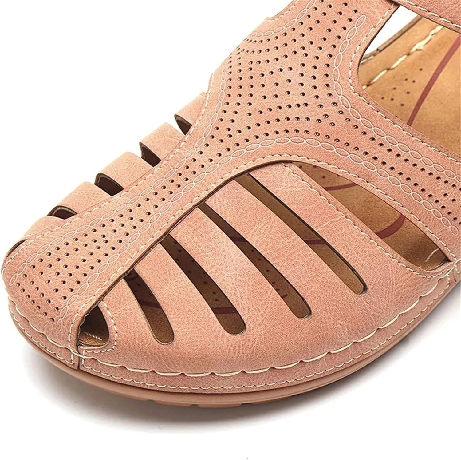 Closed Toe Sandals Women Womens Summer Sandals Casual Bohemia Gladiator Closed Toe Wedge Shoes Comfort Ankle Strap Slip On Platform Sandals