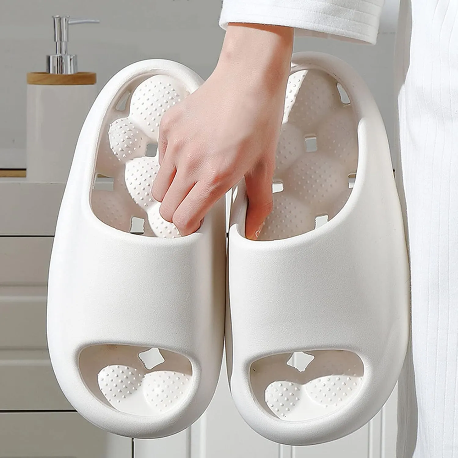 Cloud Slippers for Women Open Toe Shower Shoes Bathroom Sandals Open Toe Shower Shoes Shower Slides for Women
