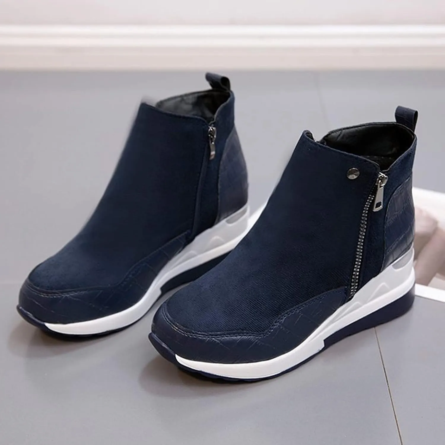 Cowboy Boots for Women High Heel Peep Toe Ankle Booties Leather Boots Wedges Short Booties Single Shoes 52