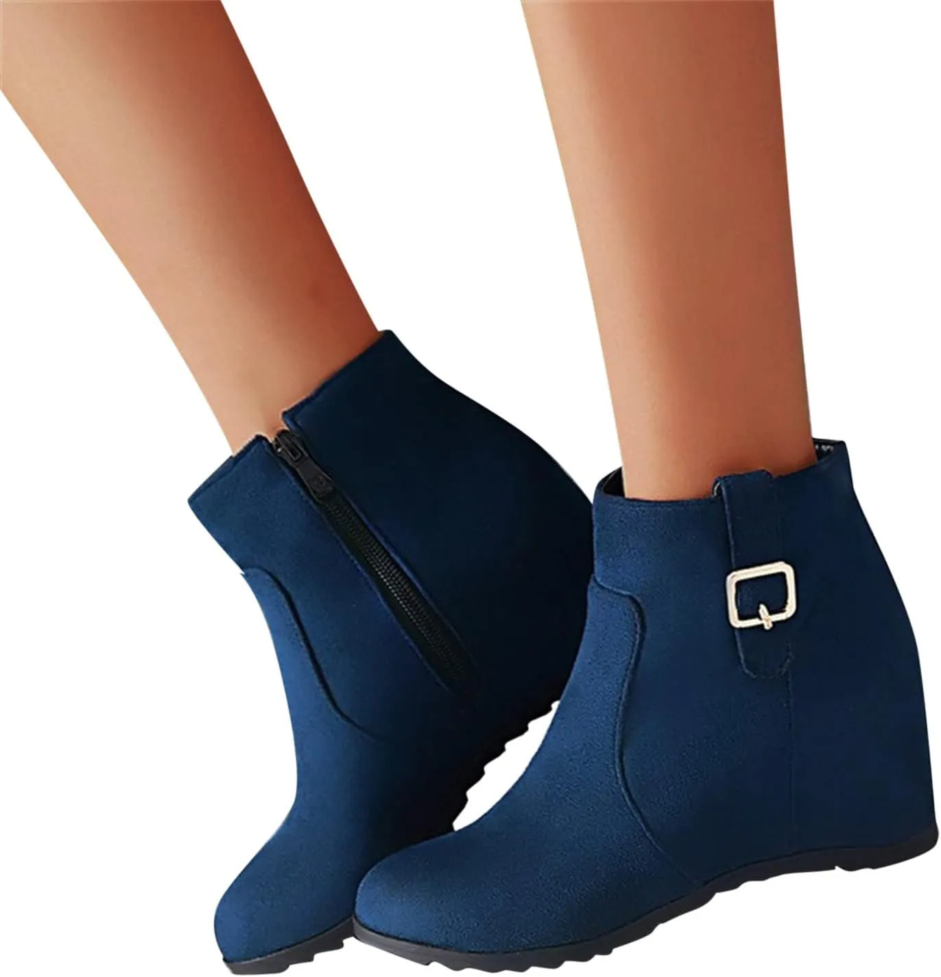 Cowgirl Boots Women Dressy High Heel Short Ankle Booties Peep Toe Platform Boots Slip On Cowgirl Combat Boots 52