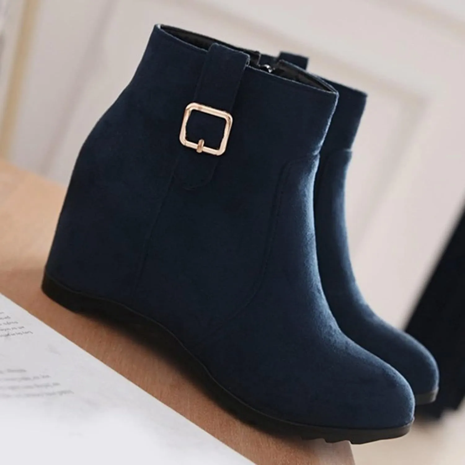 Cowgirl Boots Women Dressy High Heel Short Ankle Booties Peep Toe Platform Boots Slip On Cowgirl Combat Boots 52
