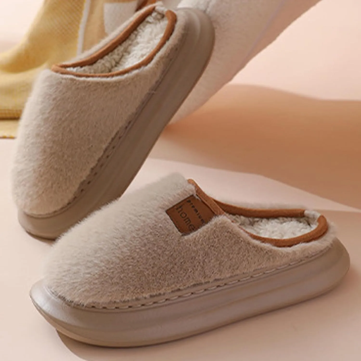 Ctreela Soft Fuzzy Slippers for Women House Slipper Clog Fluffy Slide on Indoor Slipper Furry Lined Bedroom Shoe Cozy Slides