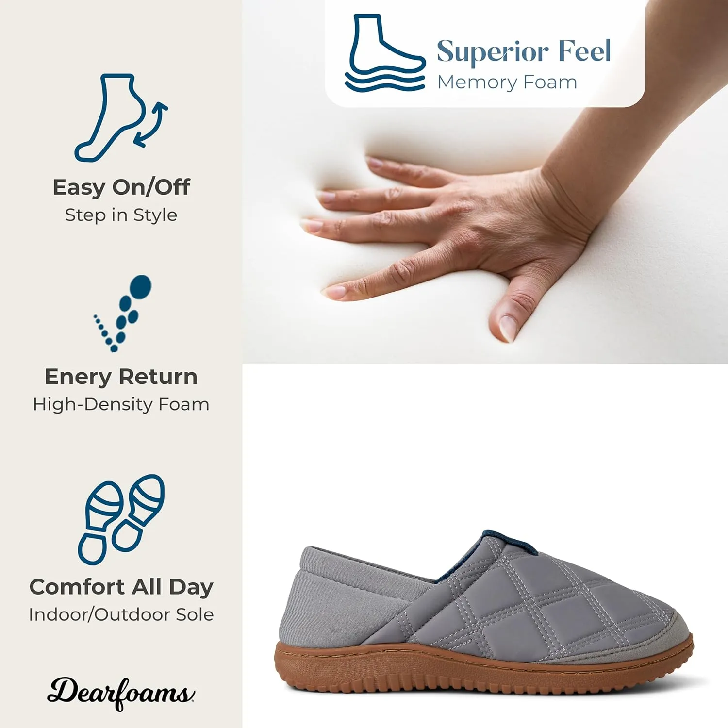 Dearfoams Women's River Closed Back Memory Foam Energy Return Slipper