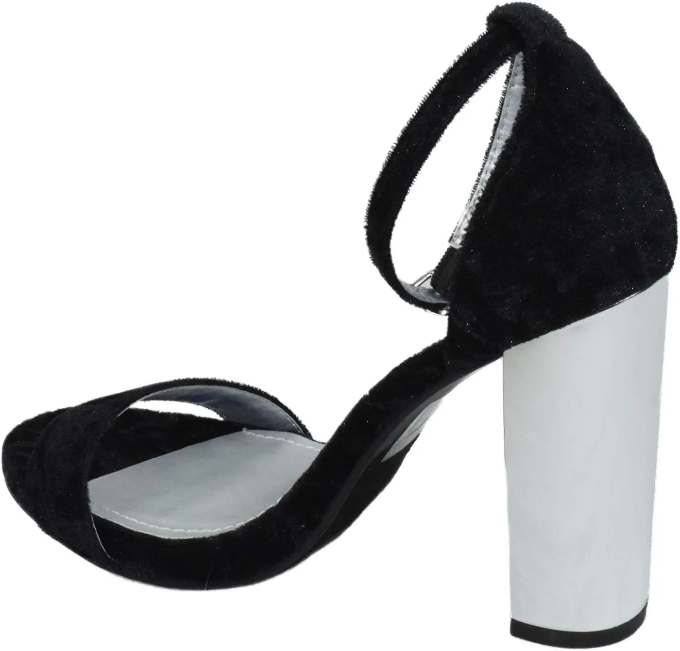 Delicious Women Thick Block Chunky High Heels Ankle Strap Open Peep Toe Shiny-S