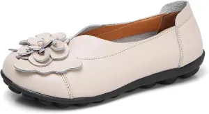 Flat Loafers for Women Comfortable Slip on Round Toe Slingback Soft Soles Moccasins with Flowers Walking Casual Dressy Lightweight Flat Shoes Nurse Driving Work Shoes Breathable Fashion Footwear