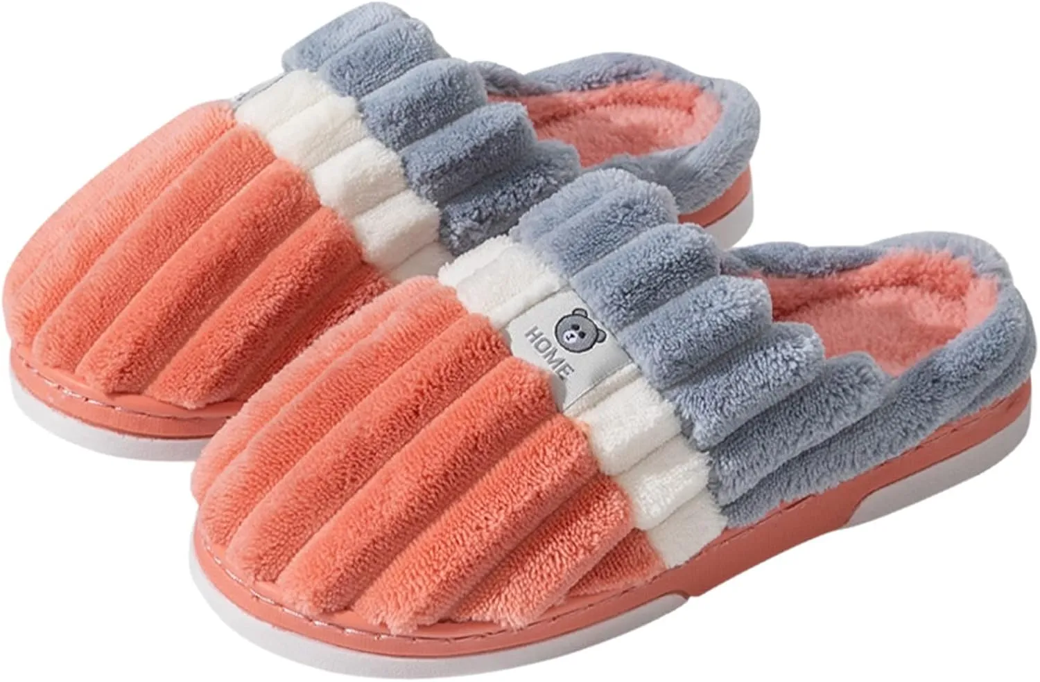 Gibobby Christmas Slippers for Women Cute Memory Foam Fluffy Soft Slippers Slip-on Winter Warm Shoes for Women