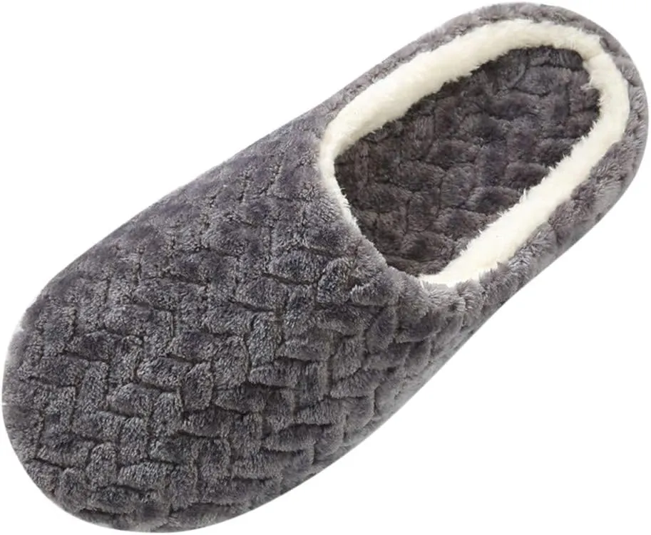 Gibobby Fuzzy Slippers fpr Women Comfy Fleece House Slippers with Memory Foam, Slip-on House Shoes for Indoor Outdoor
