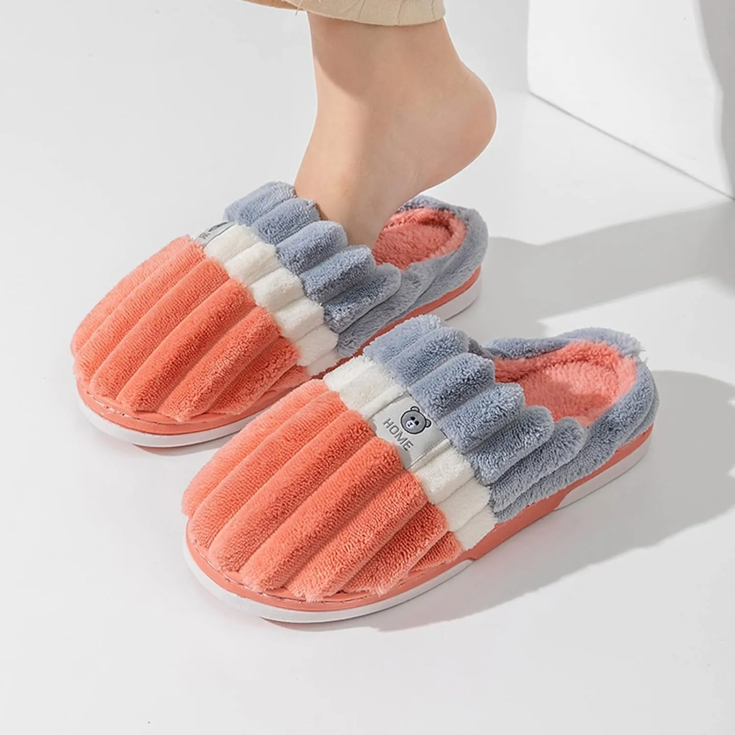 Gibobby Slippers for Women Cute Indoor Fuzzy Fluffy Furry Cozy Home Bedroom Comfy Winter Warm Outdoor Shoes