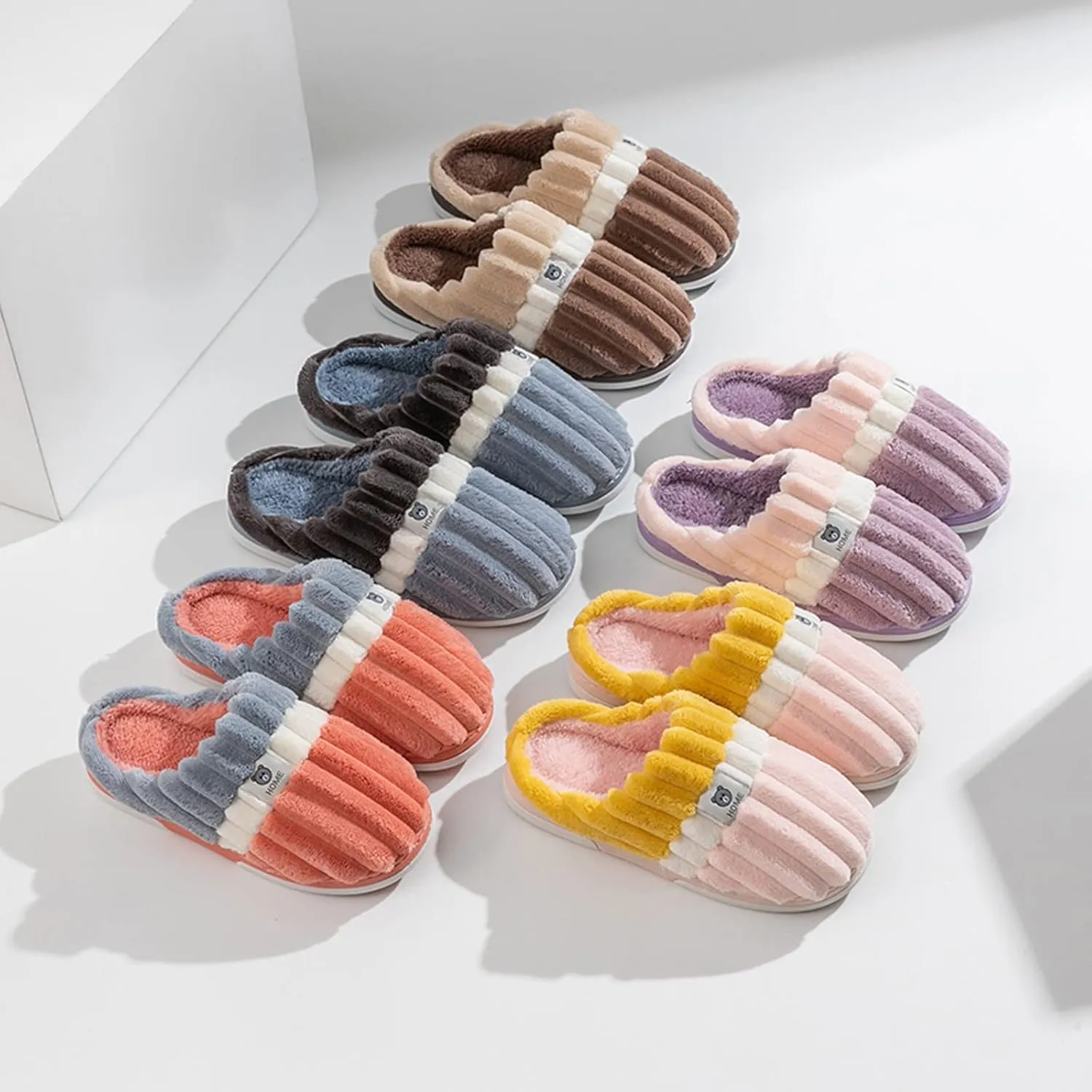 Gibobby Slippers for Women Cute Indoor Fuzzy Fluffy Furry Cozy Home Bedroom Comfy Winter Warm Outdoor Shoes