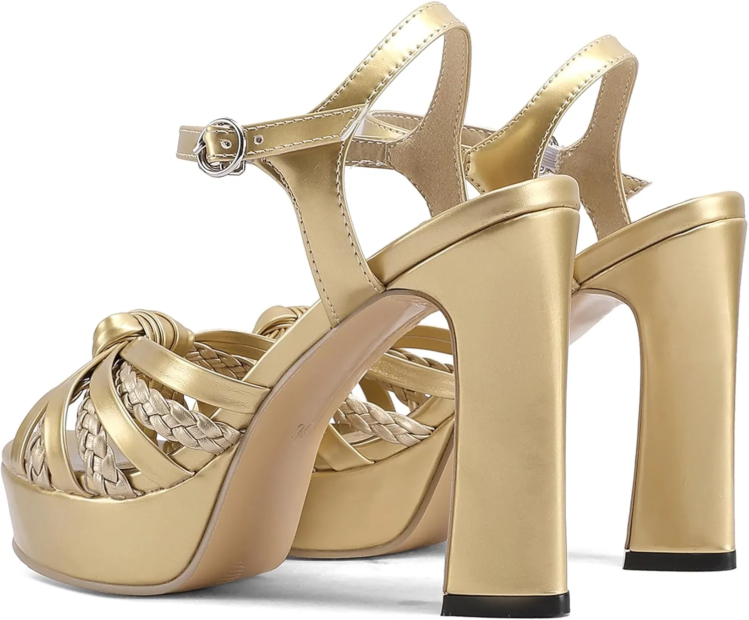 Gicoiz Women Peep Toe Block High Heels Platform Sandals Bridal