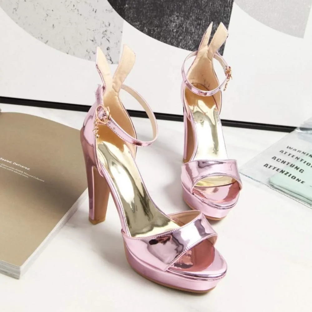 Gracemee Women Fashion Summer Shoes Block High Heels Platform Sandals
