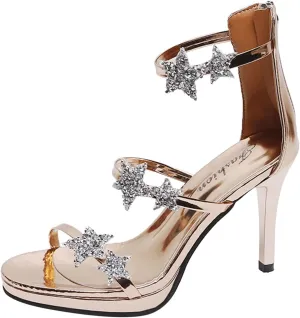 High Heels for Women Ankle Strap Platform Stiletto Heels Open Toe High Heel Sandals Buckle Party Dance Dressy Shoes