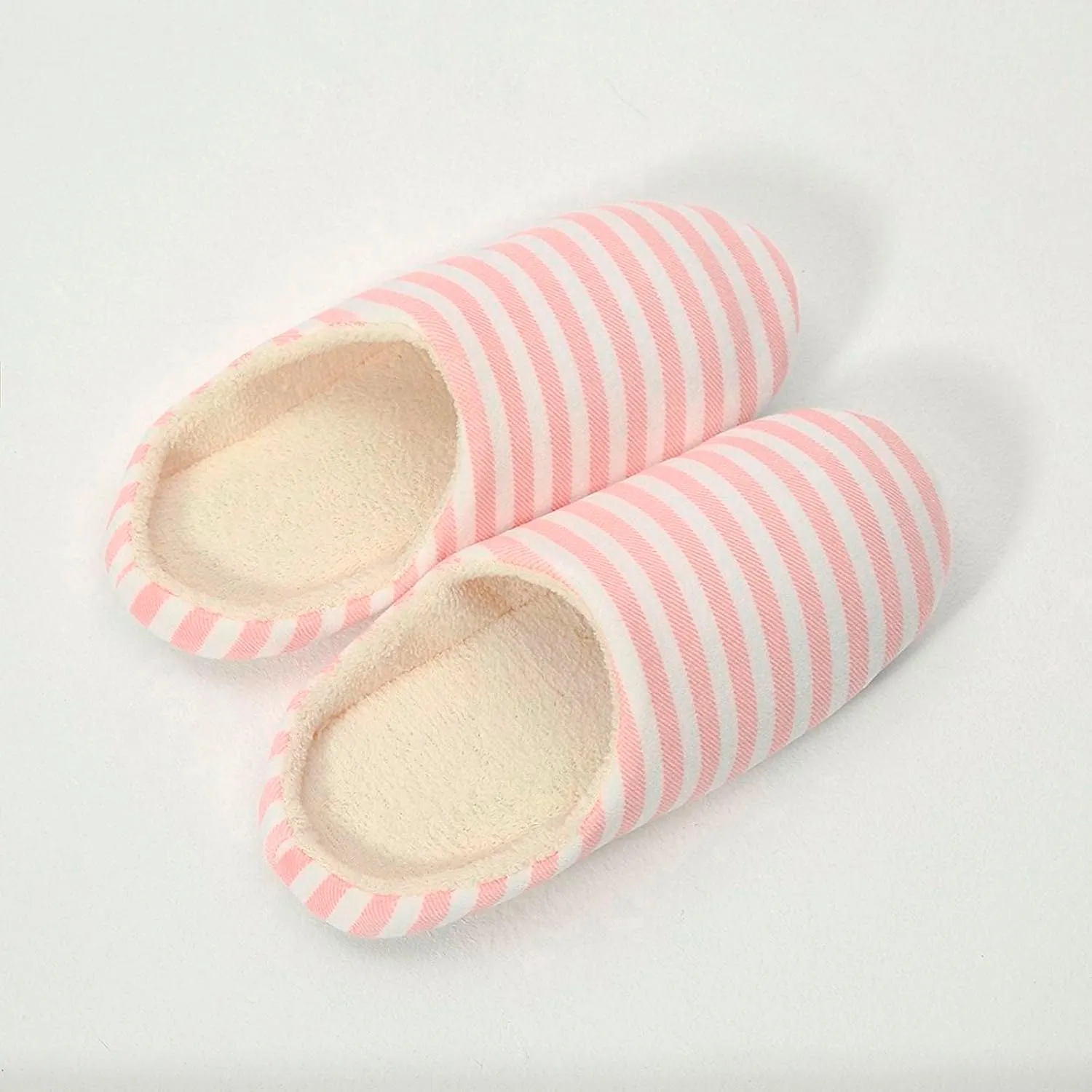 hlysgo Womens Fuzzy House Slipper Colorful Striped Lightweight Indoor Outdoor Winter Bed Slippers with Memory Foam