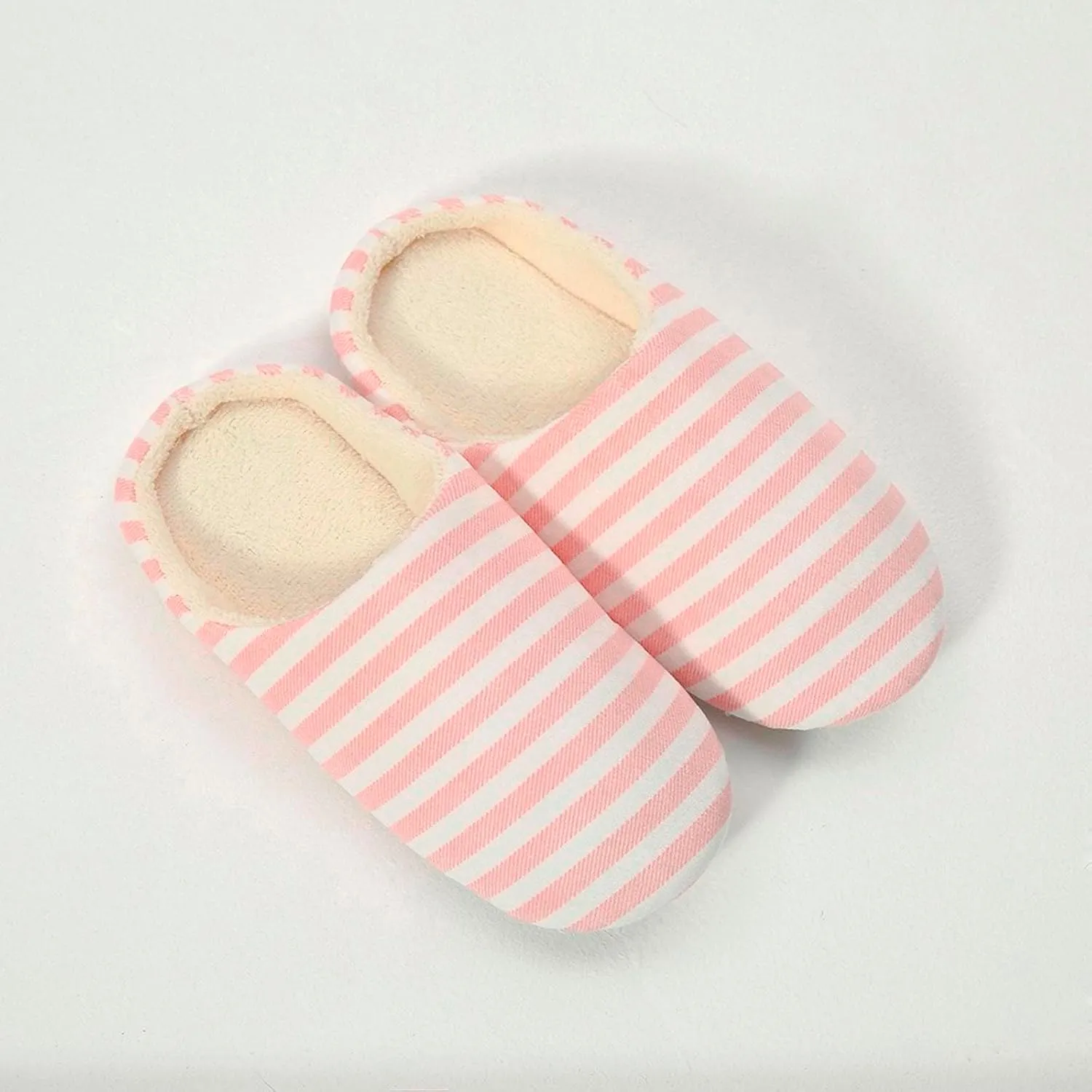 hlysgo Womens Fuzzy House Slipper Colorful Striped Lightweight Indoor Outdoor Winter Bed Slippers with Memory Foam