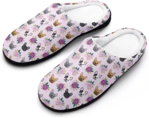 House Living Room Slippers - Memory Foam Slippers Rubber Sole Slippers