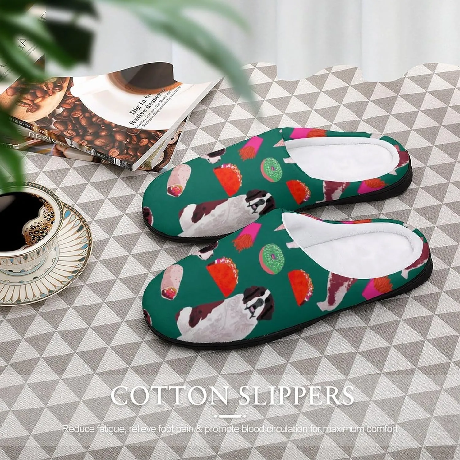 House Living Room Slippers - Memory Foam Slippers Rubber Sole Slippers