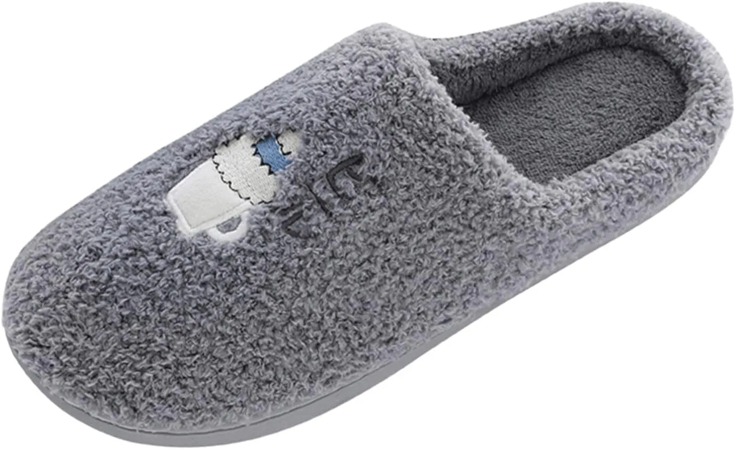House Slippers for Men Cute Memory Foam House Slippers Furry Bedroom Slippers Anti-Slip Sole for Indoor Outdoor