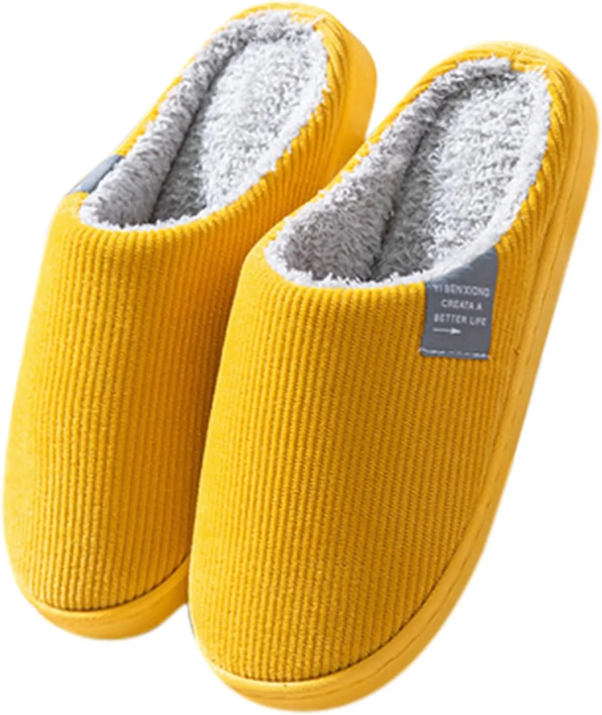 House Slippers for Women Memory Foam Fuzzy Slippers Indoor and Outdoor Slip on Bedroom Shoes with Faux Fur Lining
