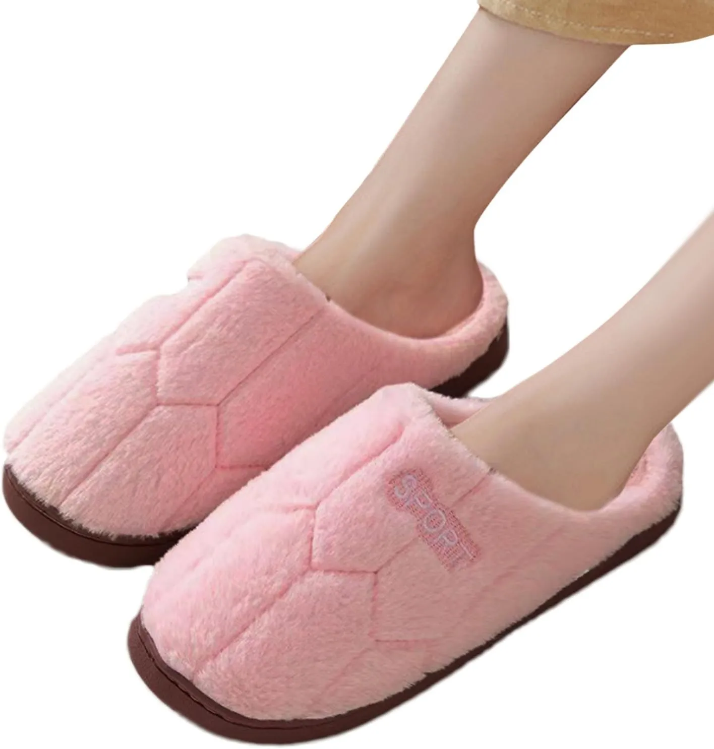 House Slippers for Women Memory Foam Fuzzy Slippers Indoor and Outdoor Slip on Bedroom Shoes with Faux Fur Lining