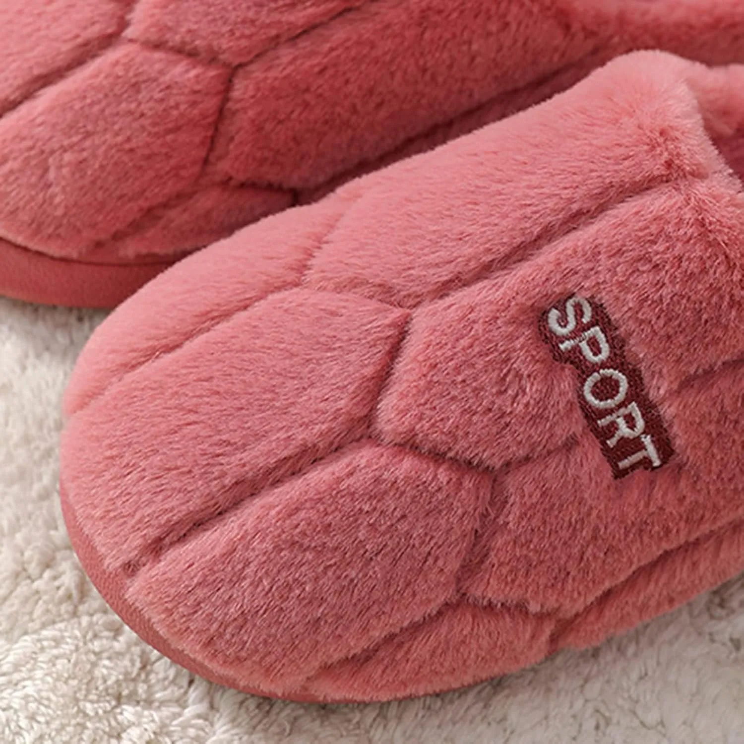 House Slippers for Women Memory Foam Fuzzy Slippers Indoor and Outdoor Slip on Bedroom Shoes with Faux Fur Lining