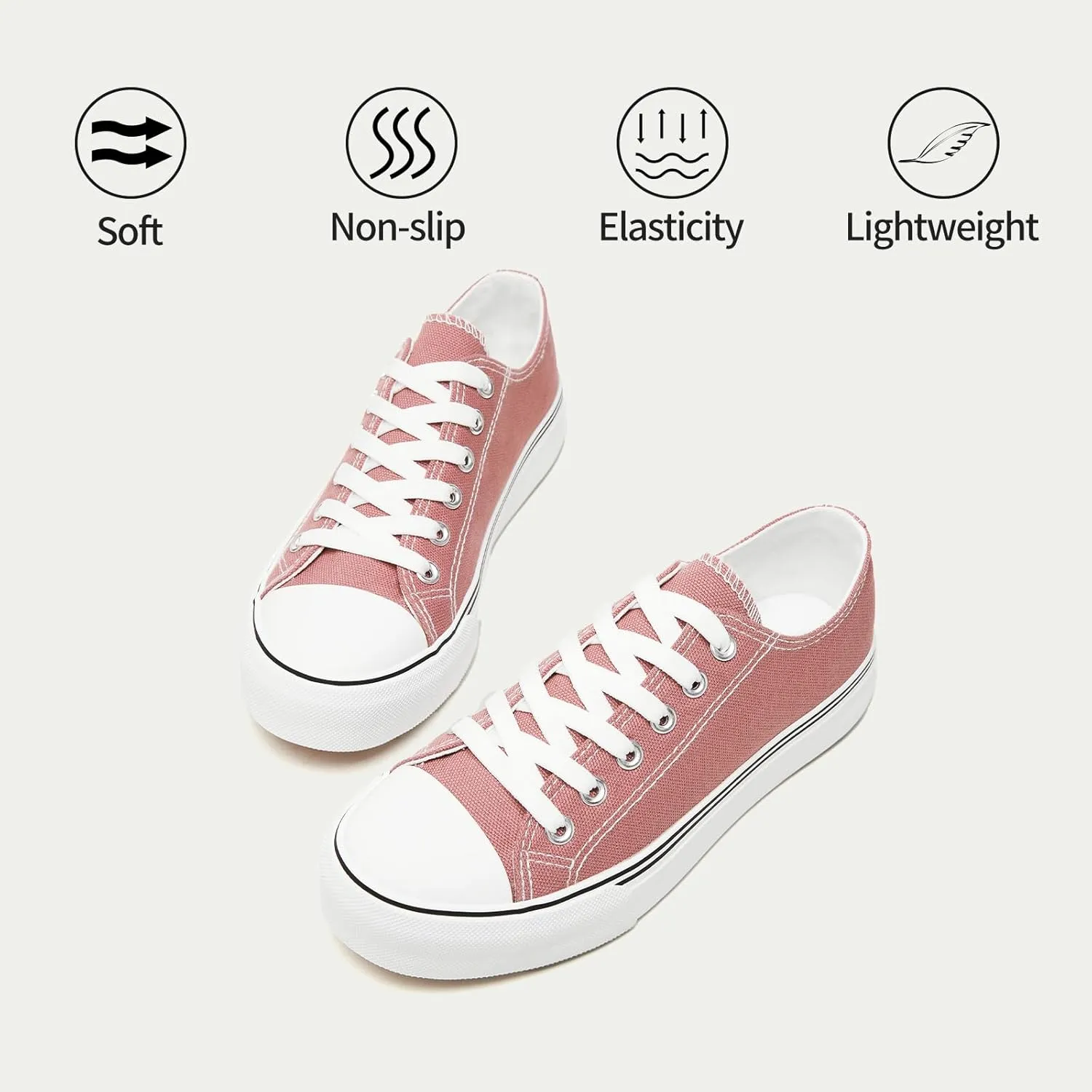 Iarus Womens Canvas Shoes Low top Sneakers for Womens Fashion Casual Shoes Walking Comfortable Shoes