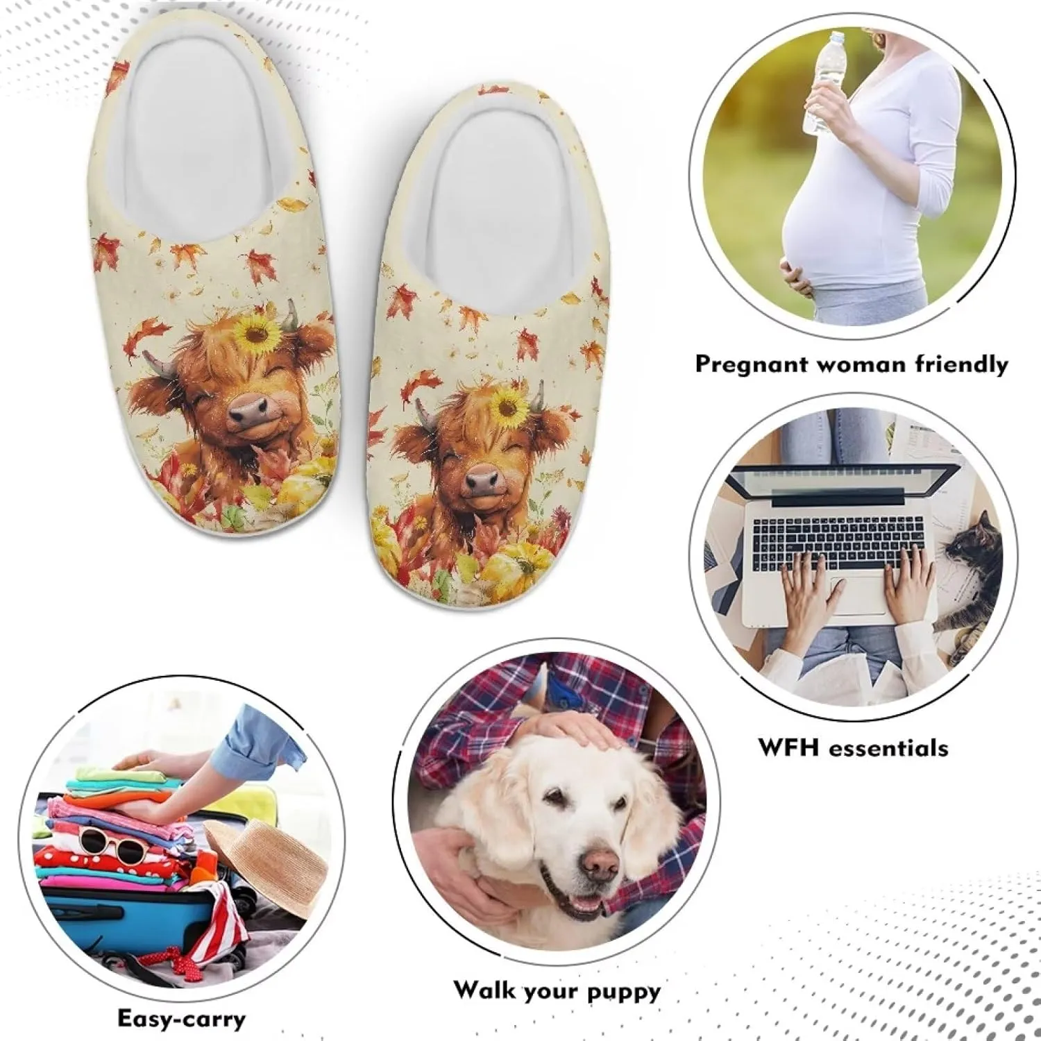 Indoor Slippers Fall Slippers Ghost Slippers for Indoor Size 4-12