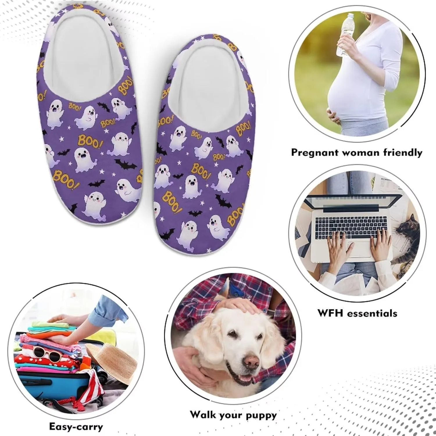 Indoor Slippers Fall Slippers Ghost Slippers for Indoor Size 4-12