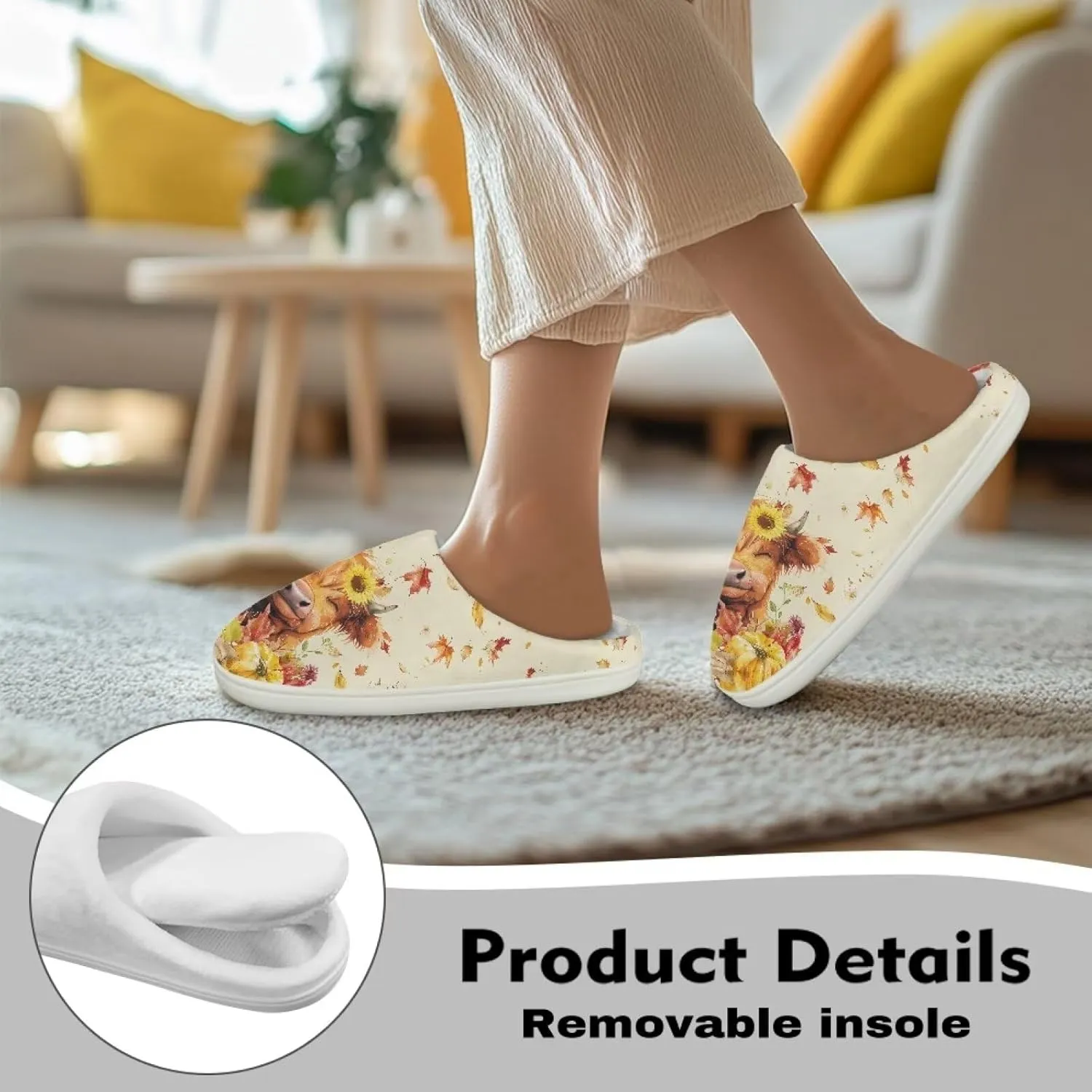 Indoor Slippers Fall Slippers Ghost Slippers for Indoor Size 4-12