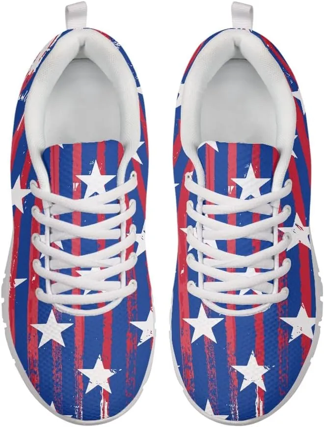 Jeiento American Flag Shoes for Women Running Shoes Womens Comfortable Walking Tennis Sneakers Athletic Shoes Gifts