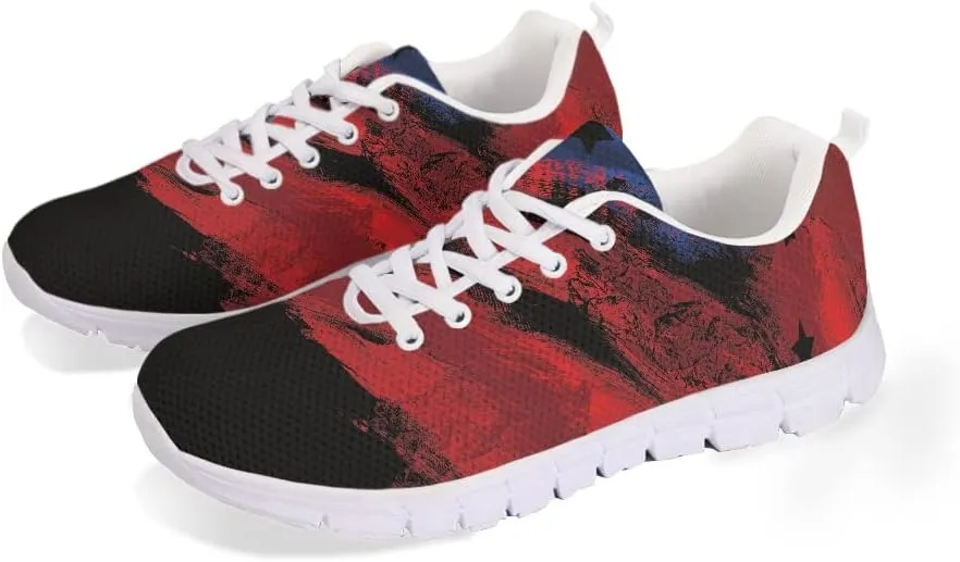 Jeiento American Flag Shoes for Women Running Shoes Womens Comfortable Walking Tennis Sneakers Athletic Shoes Gifts