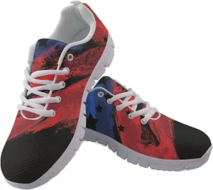Jeiento American Flag Shoes for Women Running Shoes Womens Comfortable Walking Tennis Sneakers Athletic Shoes Gifts