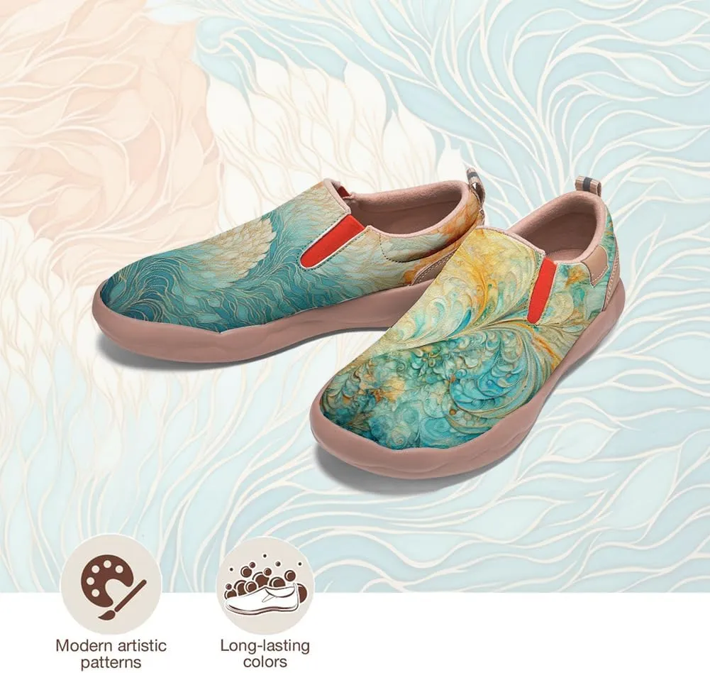 Kid's Art Painted Shoes Slip-On Loafers Fashion Leather Travel Sneaker Classical Floral Pattern