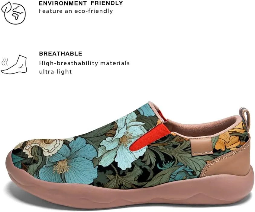 Kid's Art Painted Shoes Slip-On Loafers Fashion Leather Travel Sneaker Classical Floral Pattern