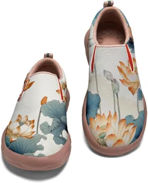 Kid's Art Painted Shoes Slip-On Loafers Fashion Leather Travel Sneaker Classical Floral Pattern