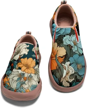Kid's Art Painted Shoes Slip-On Loafers Fashion Leather Travel Sneaker Classical Floral Pattern