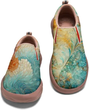 Kid's Art Painted Shoes Slip-On Loafers Fashion Leather Travel Sneaker Classical Floral Pattern